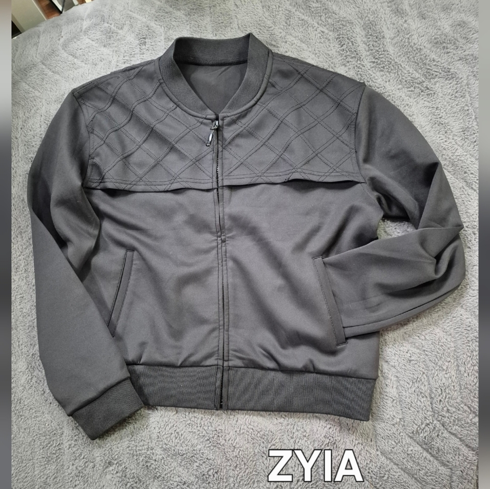 ZYIA Women's Charcoal Gray Bomber Jacket